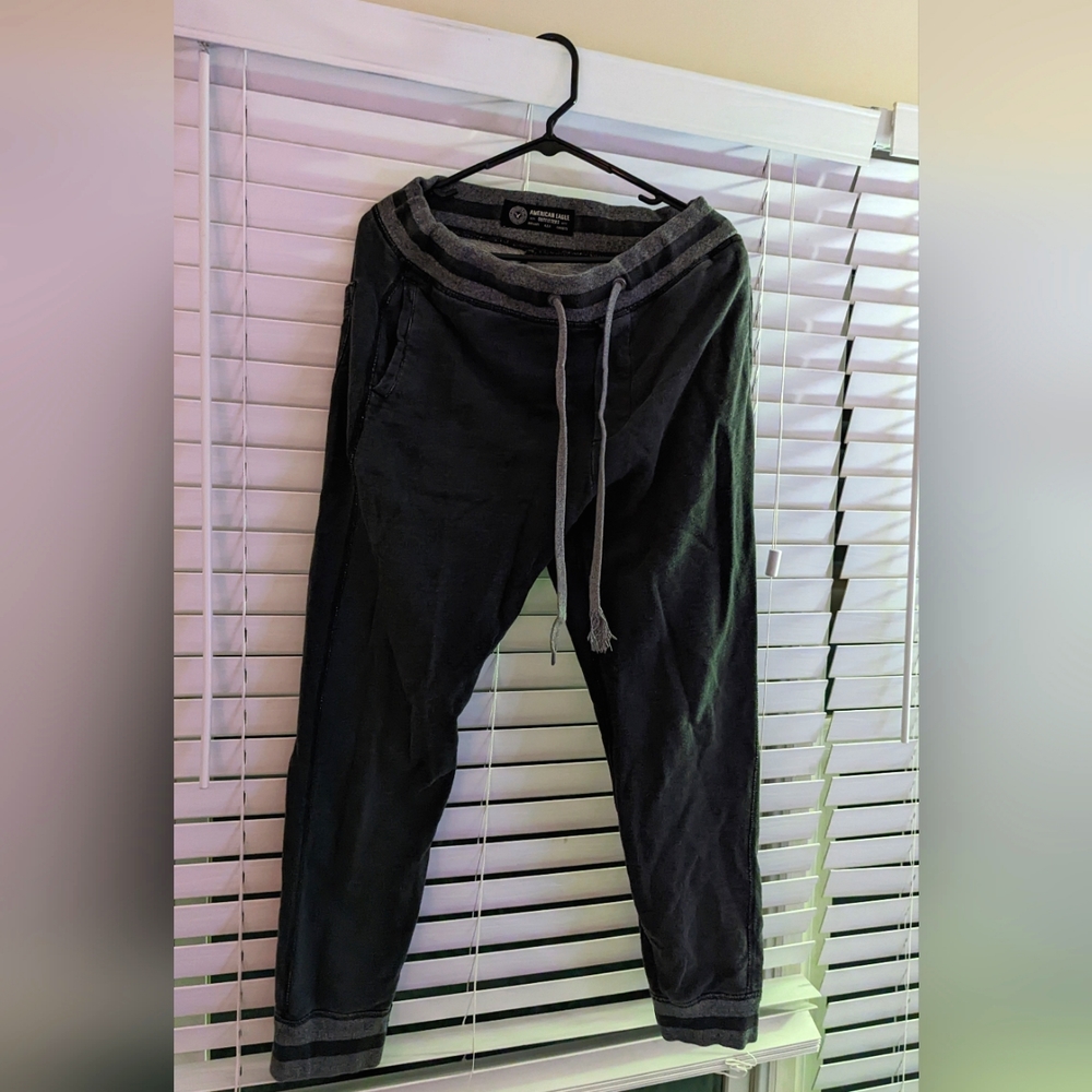 American Eagle Black and Gray Sweatpants